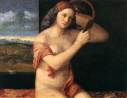 BELLINI, Giovanni Naked Young Woman in Front of the Mirror  dtdhg oil painting